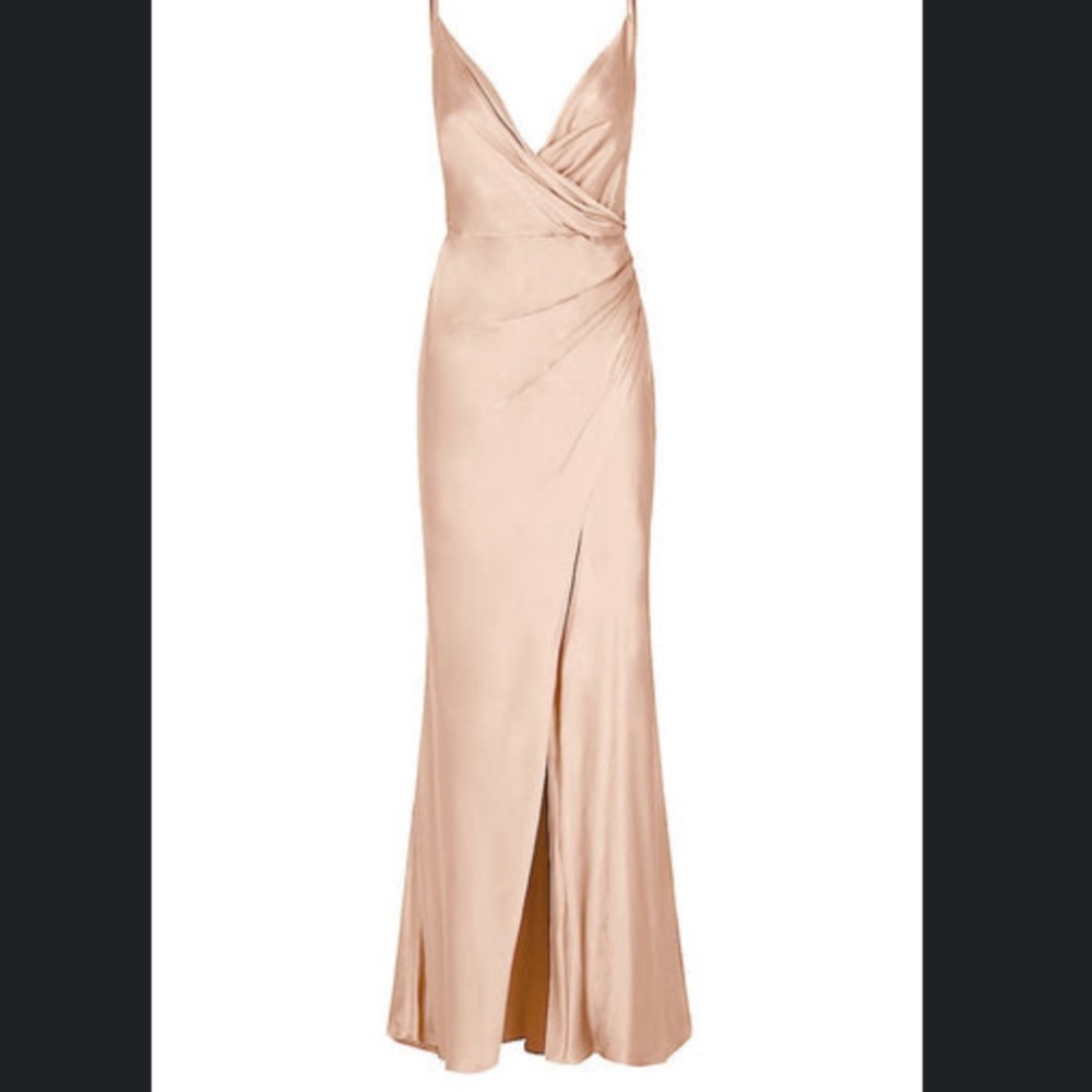 Shona Joy La Lune Cross Draped dress in Desert arose size 6